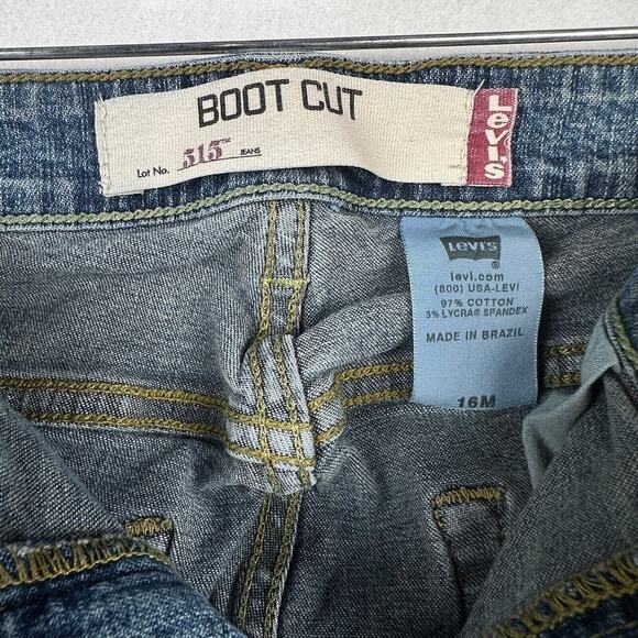 Levis 515 Stretch Denim Boot Cut Flare Mid Rise Jean Size 16 Western Y2K Cowgirl - Picture 4 of 4